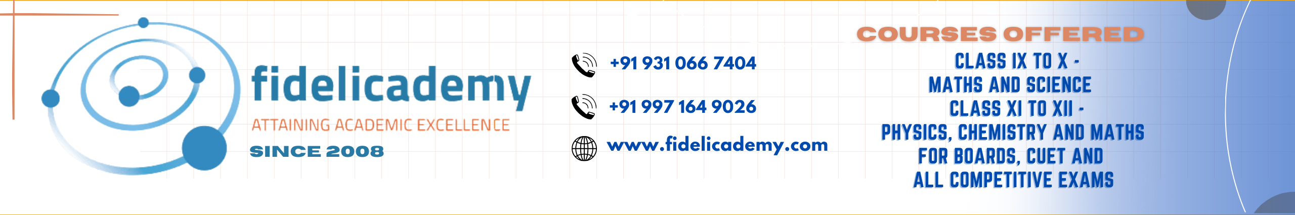 Fidelicademy Homepage banner